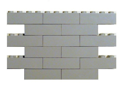 muro a secco di contenimento: con l'esempio del Lego viene indicato come legare le pietre